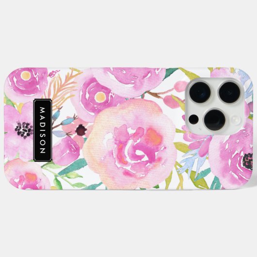 Coques Case-Mate iPhone Floraison d'aquarelles de printemps (Verso (horizontal))