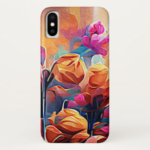 Case-Mate iPhone Case Floral Abstract Art Orange Red Blue Flowers