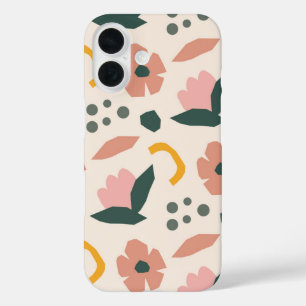 Coques iPhone 16 Floral Abstrait à fleurs rétro