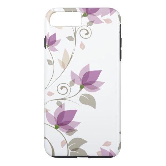 Coques Case-Mate iPhone Floral Abstrait à la mode violet (Dos)