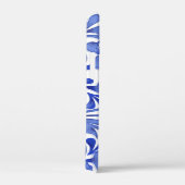 Coques Case-Mate iPhone Floral Abstrait bleu et blanc (Verso / Droite)