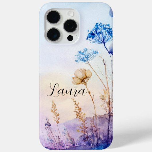 Coques Case-Mate iPhone Floral aquarelle iPhone 15 Pro Max Coque, cool (Verso)
