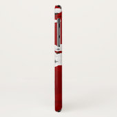 Coques Case-Mate iPhone Floral blanc cerise fleurs Monogramme rouge (Dos/Gauche)