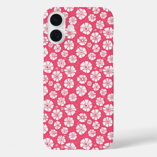 Coques Case-Mate iPhone Floral blanc gras sur rose (Verso)