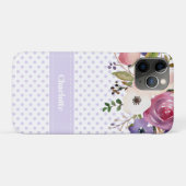 Coques Case-Mate iPhone Floral blanc violet personnalisé (Dos (Horizontal))