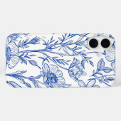 Coques Case-Mate iPhone Floral bleu (Verso (horizontal))