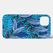 Coques Case-Mate iPhone Floral bleu ancien Boho moderne (Verso (horizontal))