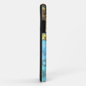 Coques Case-Mate iPhone Floral bleu et marron (Dos/Droite)