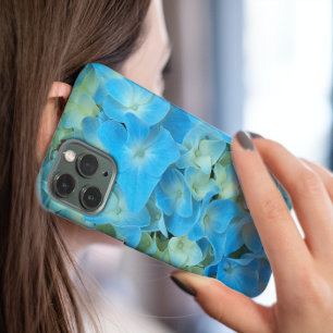 Coques iPhone 16 Floral bleu français Hydrangea