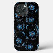 Coques Case-Mate iPhone Floral bleu Shimmer 2 (Verso)