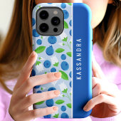 Coques Case-Mate iPhone Floral Blueberry Personnalisé Nom