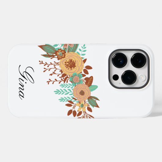 Coques Case-Mate iPhone Floral Boho moderne (Verso (horizontal))