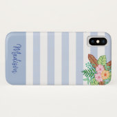 Coques Case-Mate iPhone Floral Boho moderne et rayures (Dos (Horizontal))