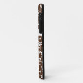 Coques Case-Mate iPhone Floral Brown&blanc avec Dachshund (Dos/Gauche)