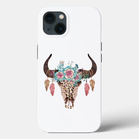 Coques Case-Mate iPhone Floral Bull Empreinte de léopard occidental (Verso)