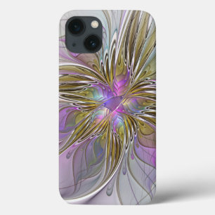 Etui iPhone Case-Mate Floral Coloré Abstrait Fractal Avec Rose & Or
