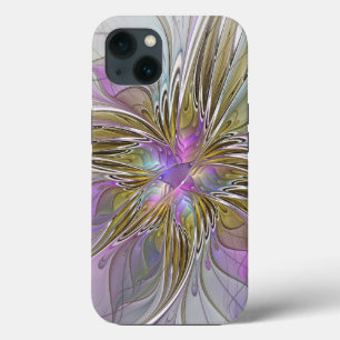 Case-Mate iPhone Case Floral Coloré Abstrait Fractal Avec Rose & Or