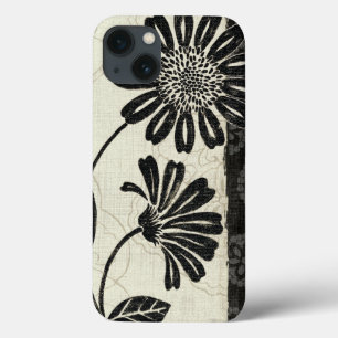 Coques Pour iPhone Floral contemporain en noir et blanc