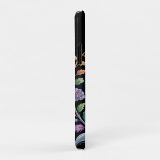 Coques Case-Mate iPhone Floral Corbeau noir (Dos/Droite)