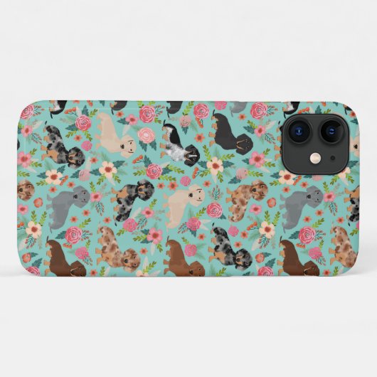 Coques Case-Mate iPhone floral dachshund (Dos (Horizontal))