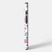 Coques Case-Mate iPhone Floral d'aquarelle pourpre avec nom (Verso / Gauche)