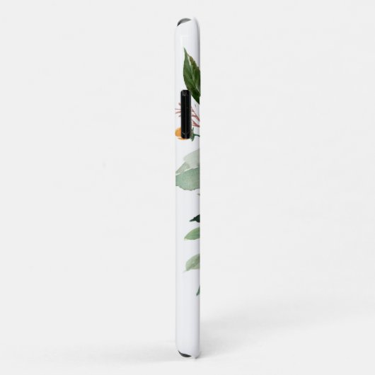 Coques Case-Mate iPhone Floral d'aquarelle rustique avec Monogramme (Dos/Droite)