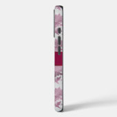 Coques Case-Mate iPhone Floral d'argent rouge de Bourgogne (Verso / Gauche)