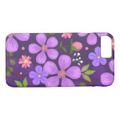 Coques Case-Mate iPhone Floral d'art pourpre (Dos (Horizontal))