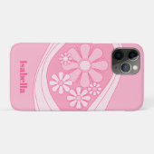 Coques Case-Mate iPhone Floral Daydream Retro 60s Pink Pastel Personnalisé (Dos (Horizontal))