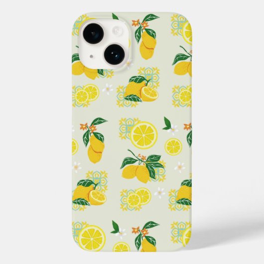 Coques Case-Mate iPhone Floral de citron (Verso)