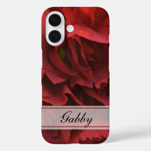 Coques iPhone 16 Floral de l'oeillet rouge