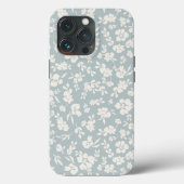 Coques Case-Mate iPhone Floral de saumons bleus et blancs (Verso)