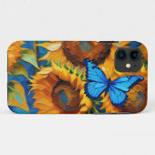 Coques Case-Mate iPhone Floral De Tournesol Et Papillon (Dos (Horizontal))