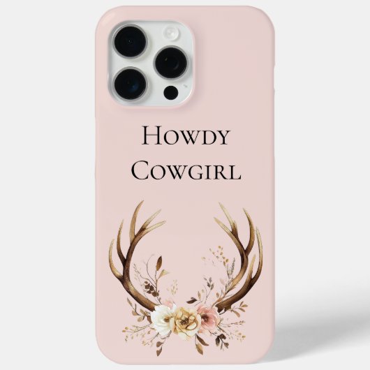 Coques Case-Mate iPhone Floral Deer Antlers Cowgirl (Verso)