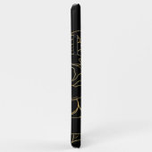 Coques Case-Mate iPhone Floral d'or noir personnalisé (Dos/Droite)