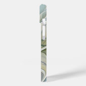 Coques Case-Mate iPhone Floral Dream Motif Abstrait Blue Khaki Fractal (Verso / Gauche)