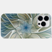 Coques Case-Mate iPhone Floral Dream Motif Abstrait Blue Khaki Fractal (Verso (horizontal))