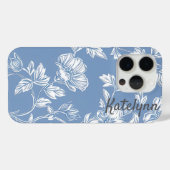 Coques Case-Mate iPhone Floral élégant avec nom (Verso (horizontal))