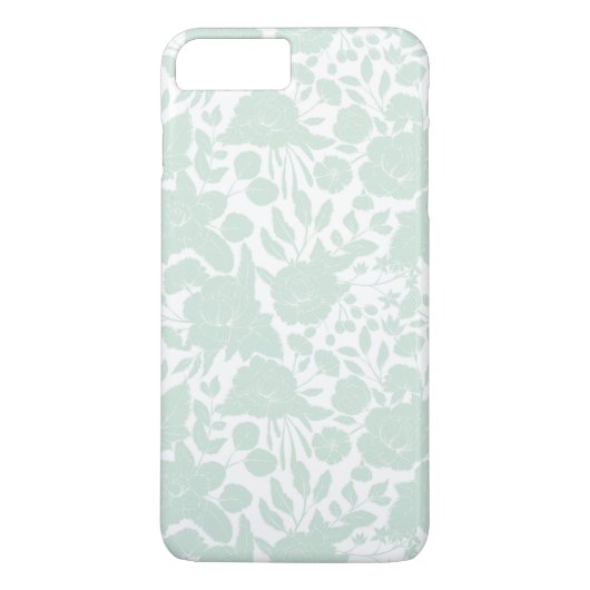 Coques Case-Mate iPhone Floral élégant blanc vert en pastel élégant (Dos)