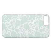 Coques Case-Mate iPhone Floral élégant blanc vert en pastel élégant (Dos (Horizontal))