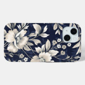 Coques Case-Mate iPhone Floral en bleu (Verso (horizontal))