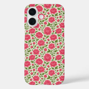 Coques iPhone 16 Floral esthétique Lush Peonés Rose