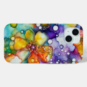 Coques Case-Mate iPhone Floral et bulles Abstraites (Verso (horizontal))