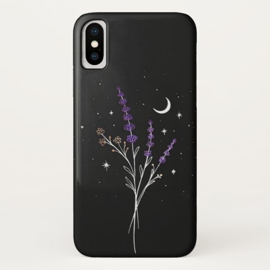 Coques Case-Mate iPhone Floral et lune violet rustique (Dos)
