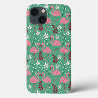 Floral flamingo sans couture motif rose vert