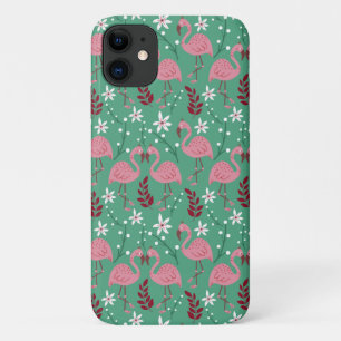 Case-Mate iPhone Case Floral flamingo sans couture motif rose vert