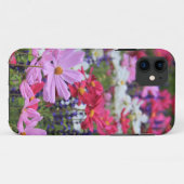 Coques Case-Mate iPhone Floral, fleurs sauvages, roses, blanc, bleu, vert (Dos (Horizontal))