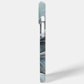 Coques Case-Mate iPhone Floral Fractal Moderne Fleur Abstrait gris bleu (Verso / Gauche)