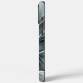 Coques Case-Mate iPhone Floral Fractal Moderne Fleur Abstrait gris bleu (Verso / Gauche)