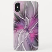Coques Case-Mate iPhone Floral Fractal moderne Fleur Abstraite rose gris (Dos)